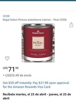 Premium PAINT Benjamin Moore REGAL PEARL FINISH (WHITE)
