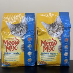 2Pack Meow Mix Seafood Medley Dry Cat Food, 3.15 lb. Bag