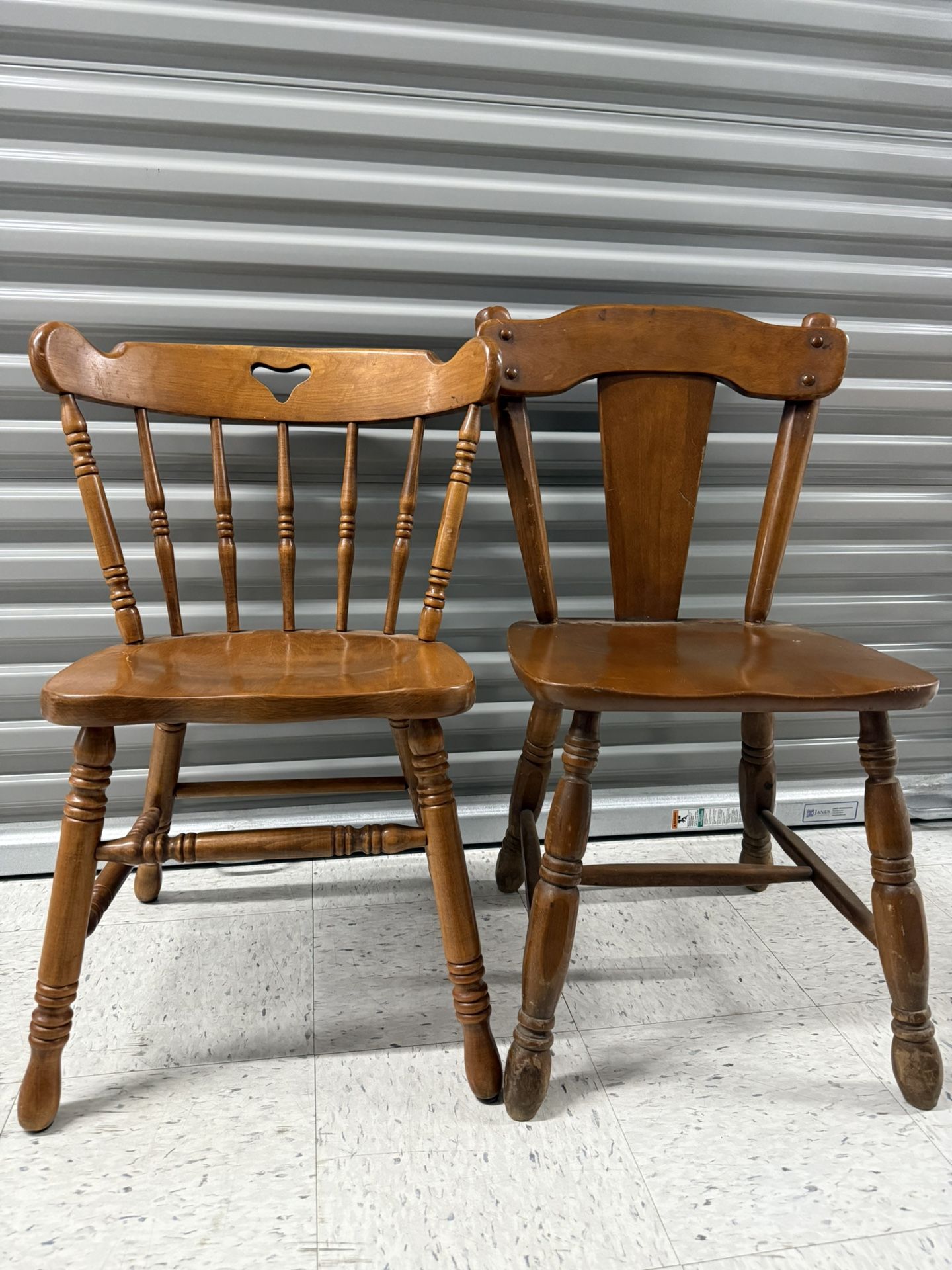 TELL CITY Solid Hard Rock Maple Colonial Early American Dining Side