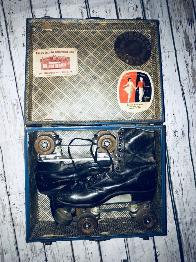 Vintage Roller Derby Case and Douglas Snyder Super Deluxe Skates