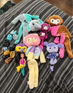 Barbie Chelsea Cutie Reveal Clothes Lot Animals Feet Hands Heads Two Dolls