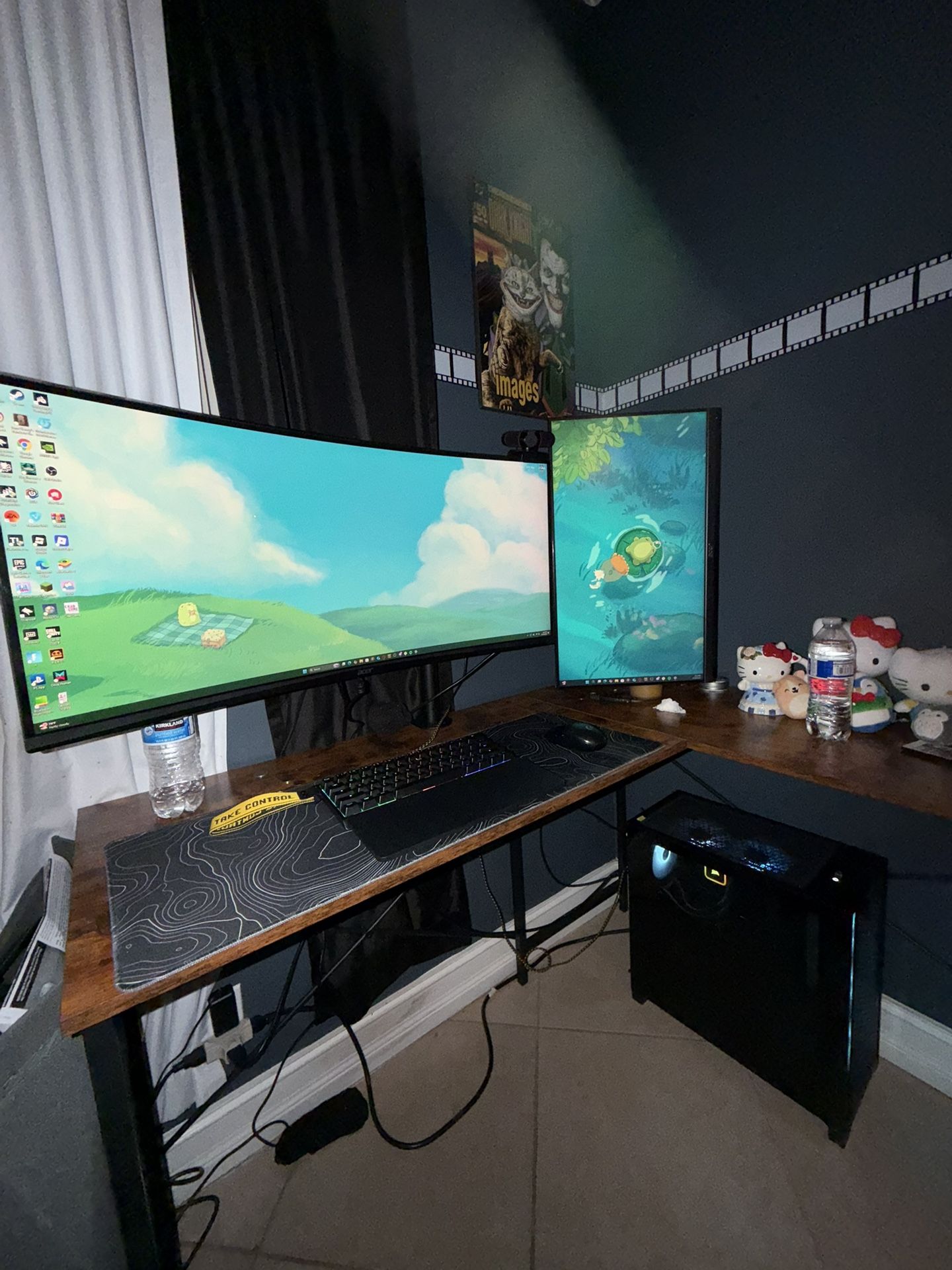 Full CORSAIR VENGEANCE RTX 3070 Gaming PC Setup – 32GB DDR5, Dual Monitors, Wooting Keyboard, 4K Webcam