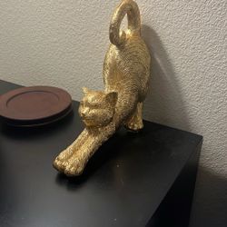 Gold Cat Bookend
