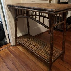 Antique French Style Tortoise Bamboo Table