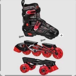 (424)
Roller Derby Falcon 2-in-1 Combo Quad and Inline Skates for Kids, Adjustable Sizing