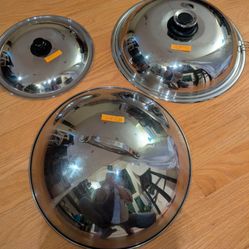 3 Stainless steel Wok Lids