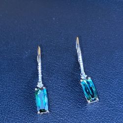 Green Tourmaline 14k Gold Earrings