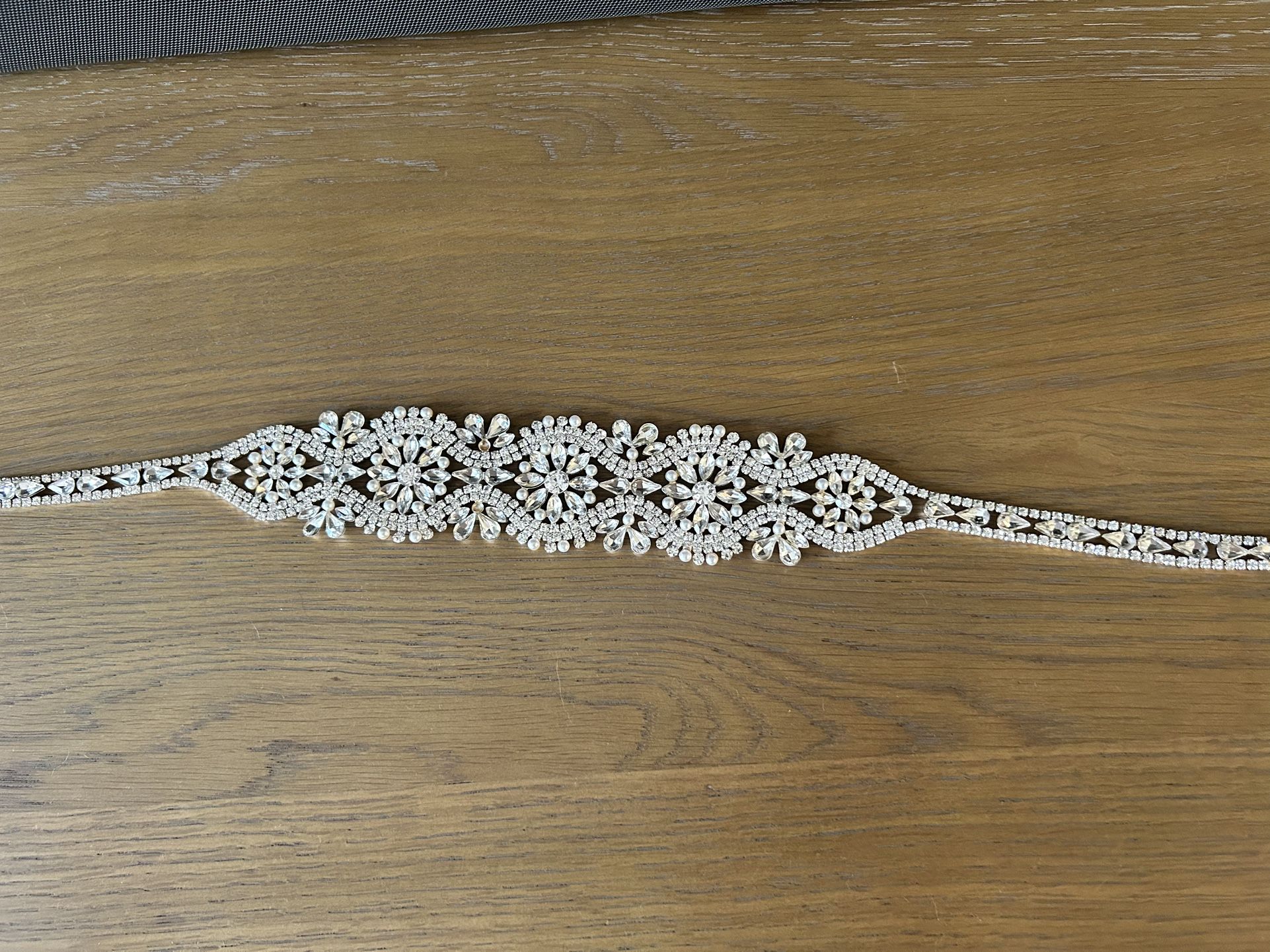 Rhinestone & Pearl Belt For Wedding Dress