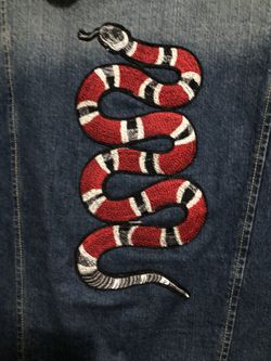 Denim jacket size M with snake Embroidered
