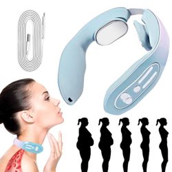 EMS Neck Acupoints Lymphvity Massager Device, Lymphatic Drainage Machine, 12 Modes EMS Neck Massager for Pain Relief, Portable Neck Lymphatic Massager