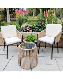 3 piece patio rattan bistro set ,outdoor all weather