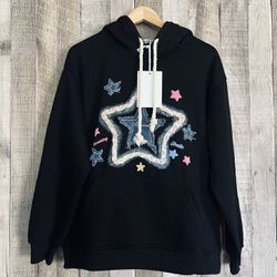 Aelfric Eden Women's Oversized Hoodies Star Print Fleece Unisex Sweatshirts with