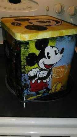 Mickey Mouse Tin! 9 inches tall x 7 1/2 inches wide