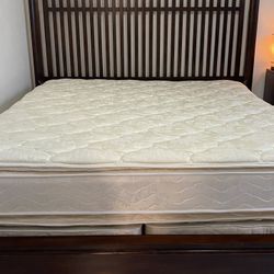 Mahogany Bed With Hardly Used Mattress
