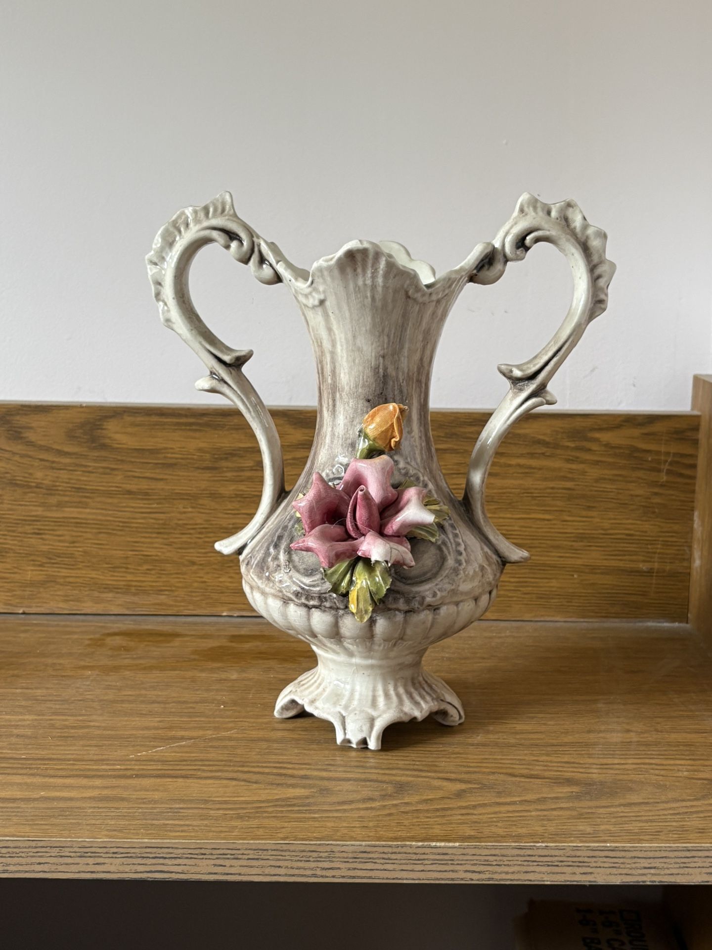 Vintage Authentic Capodimonte Floral Vase