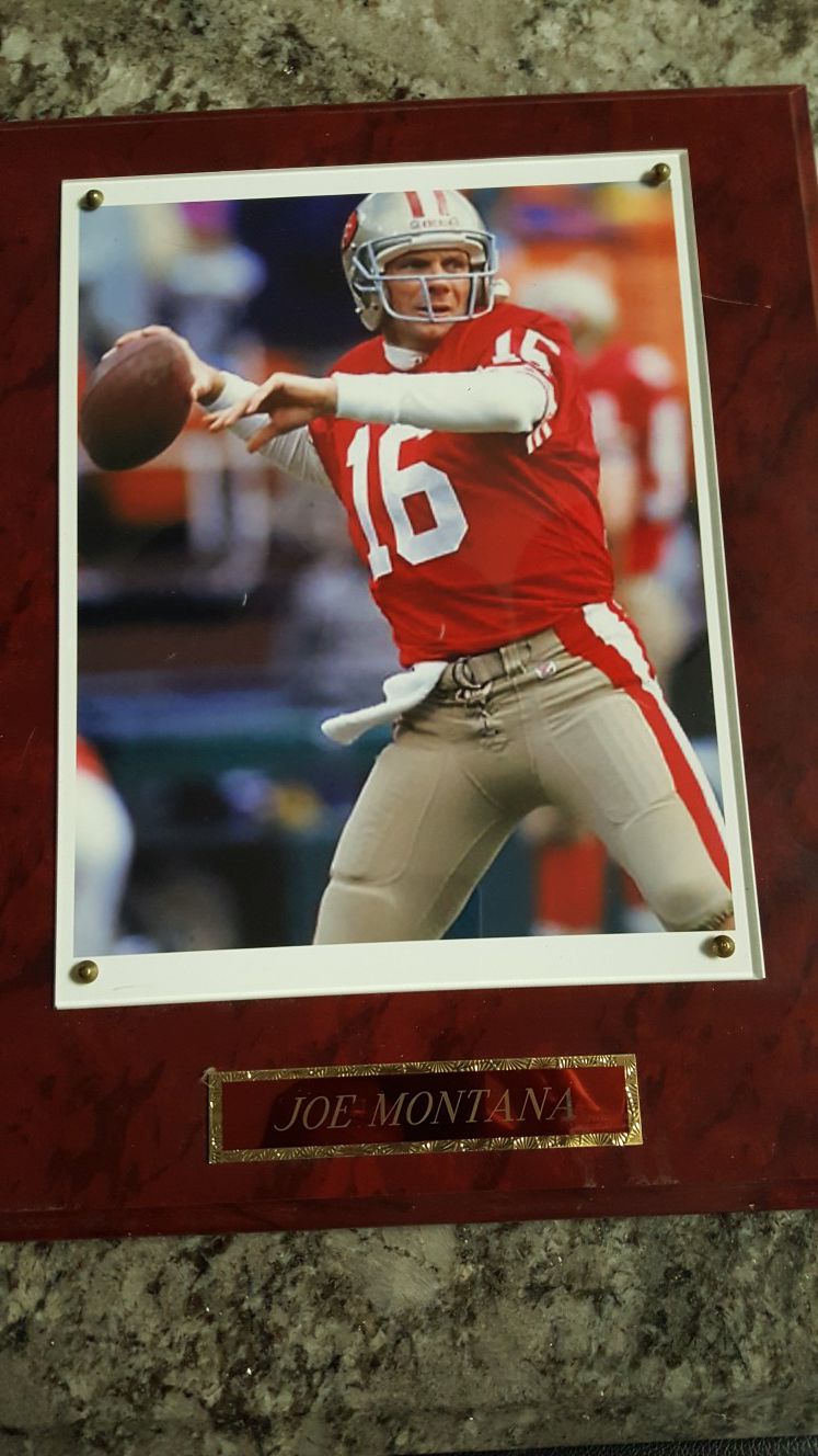Joe Montana plaque 49er legendary QB For $20