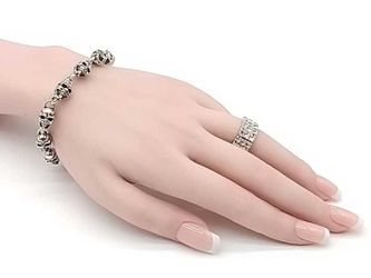 Gothic-style .925 Sterling Silver 46 Grams 8 Inch Bracelet Mk0226wzmia