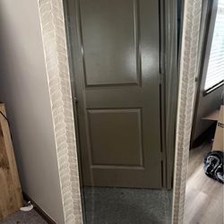 Antique White Leaner Floor Mirror 