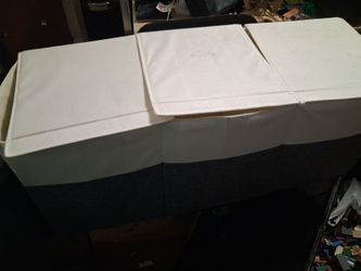 Set of 3 Fabric Storage Bins with Lids