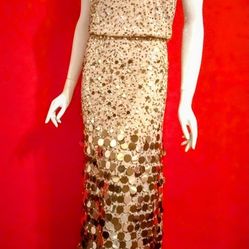 Elegant Sexy Gold Dress