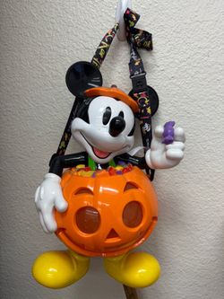 Disney Park Halloween Mickey Mouse Popcorn Bucket Jackolantern and Disney sweater