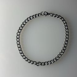 Polished stainless steel Cuban link bracelet size 8