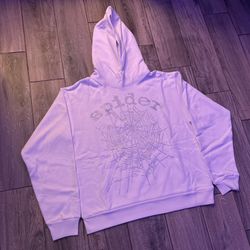 White Sp5der Rhinestone Hoodie
