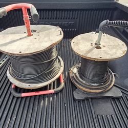 Lot of 2 PPC Perfect Flex RG6 Coaxial Cable Spools with Dispensers