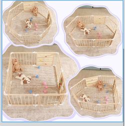 Wooden foldable playpen