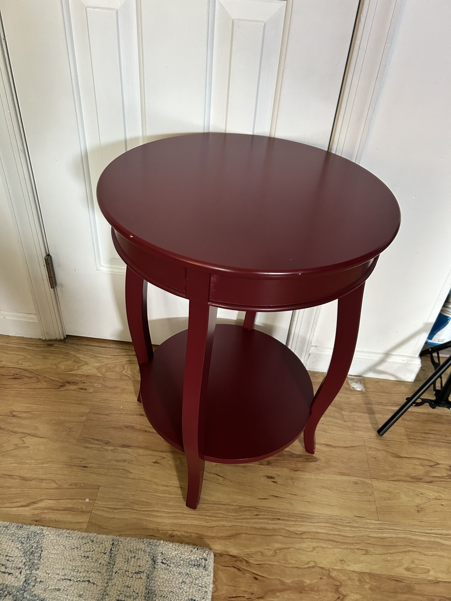 Red Side Table 24 Inches High And 18 Wide
