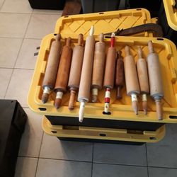 Antique vintage Wood Turned Handle Rolling Pins 
