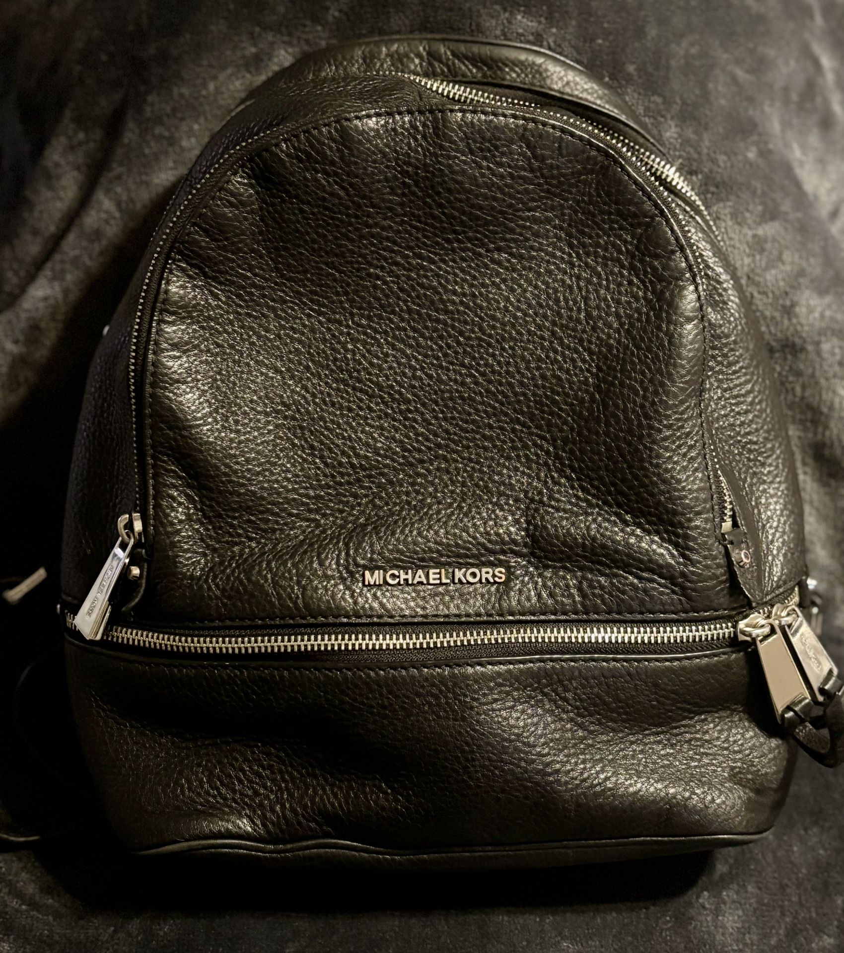 Michael Kors Black Leather Backpack