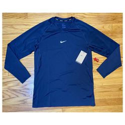 Nike Pro Pure Slim Fit long sleeve Shirt NAVY BLUE Men’s sz L NEW!