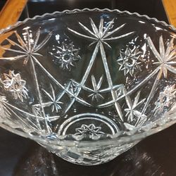 Vintage Glass Punch Bowl