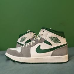 Jordan 1 Mid Grey Green Size 9