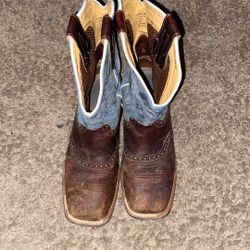 Ariat Cowboy Boots – Men’s Western Square Toe – Brown & Blue Leather