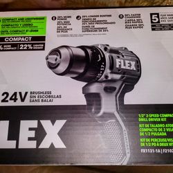 FLEX 24v 1/2" 2-SPEED COMPACT DRILL DRIVER KIT