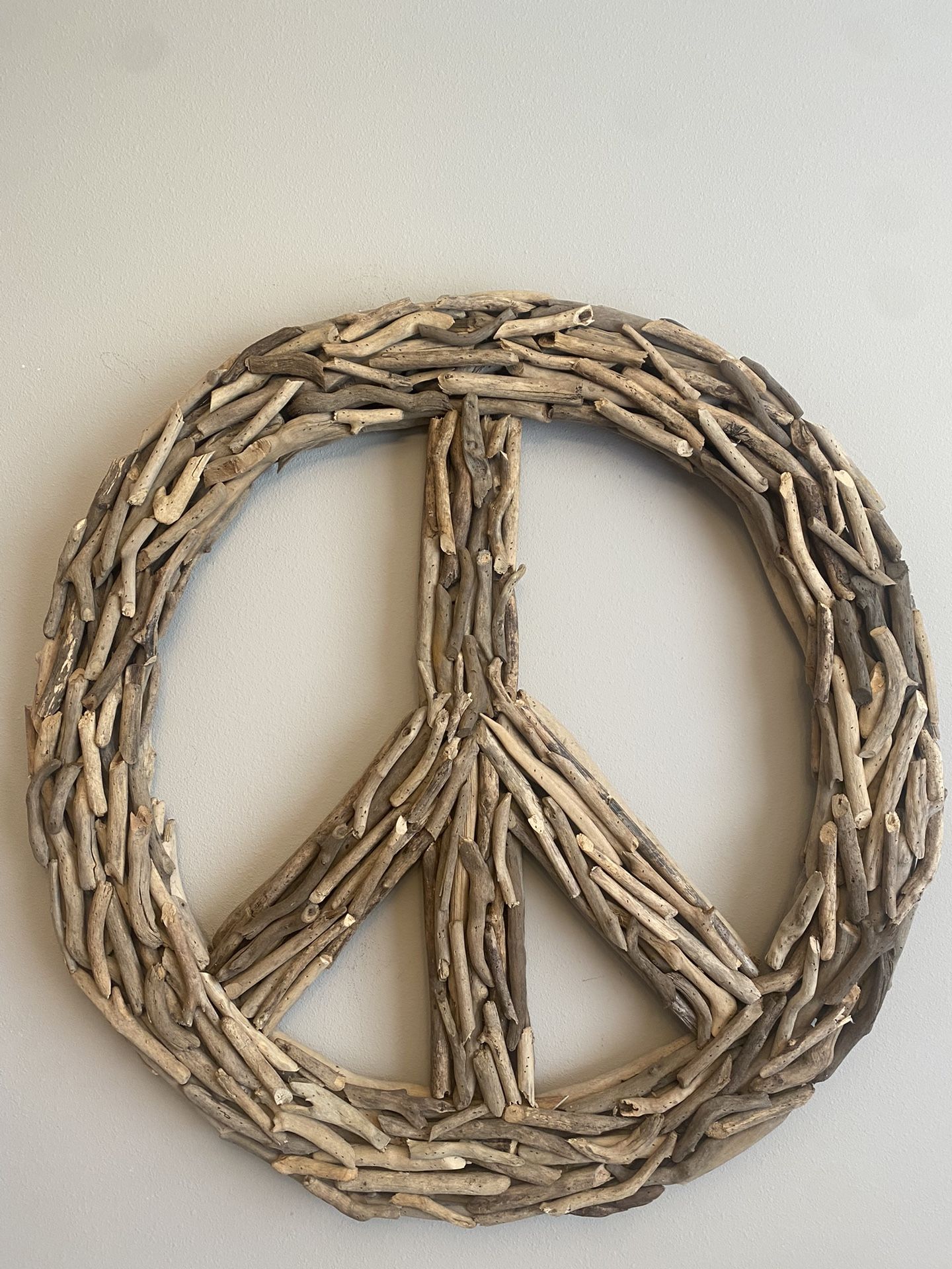Pottery Barn Driftwood Peace Sign
