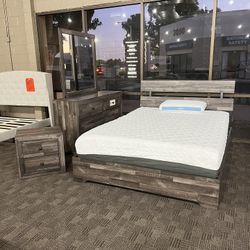Grey Brown Queen Bedroom Set 
