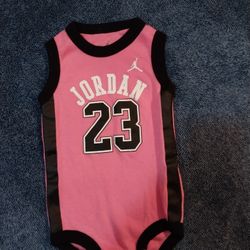 Baby Girl Jordan Jersey Onsie Button Up, 0-6 Months
