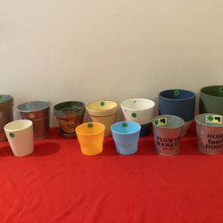 *.50¢ to $4* Prices In Pictures *Ceramic Metal Plastic Painted Clay Planter Pots 🔻See All Pics & 🔻