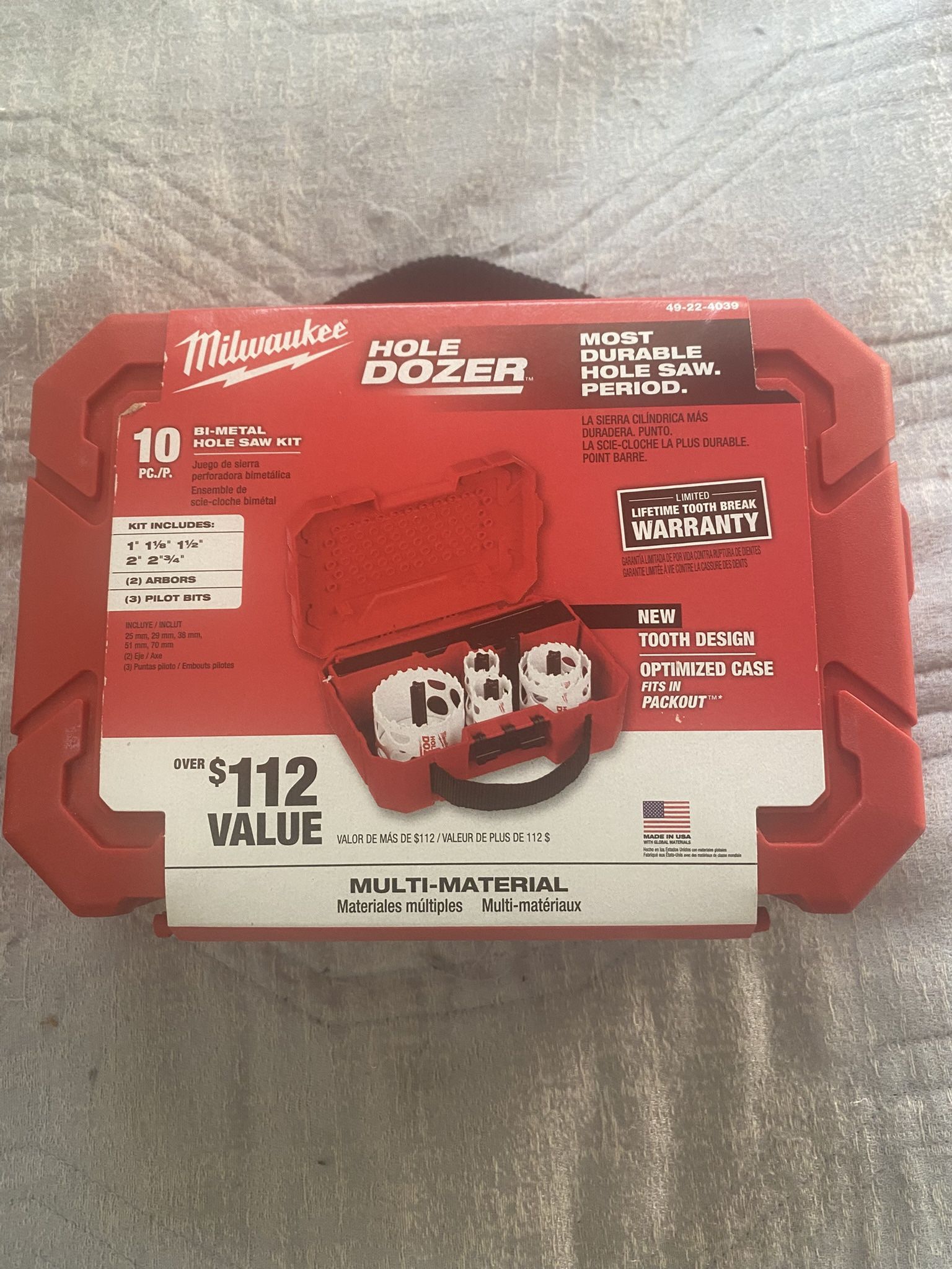 Milwaukee Hole Dozer 10 Pc Kit