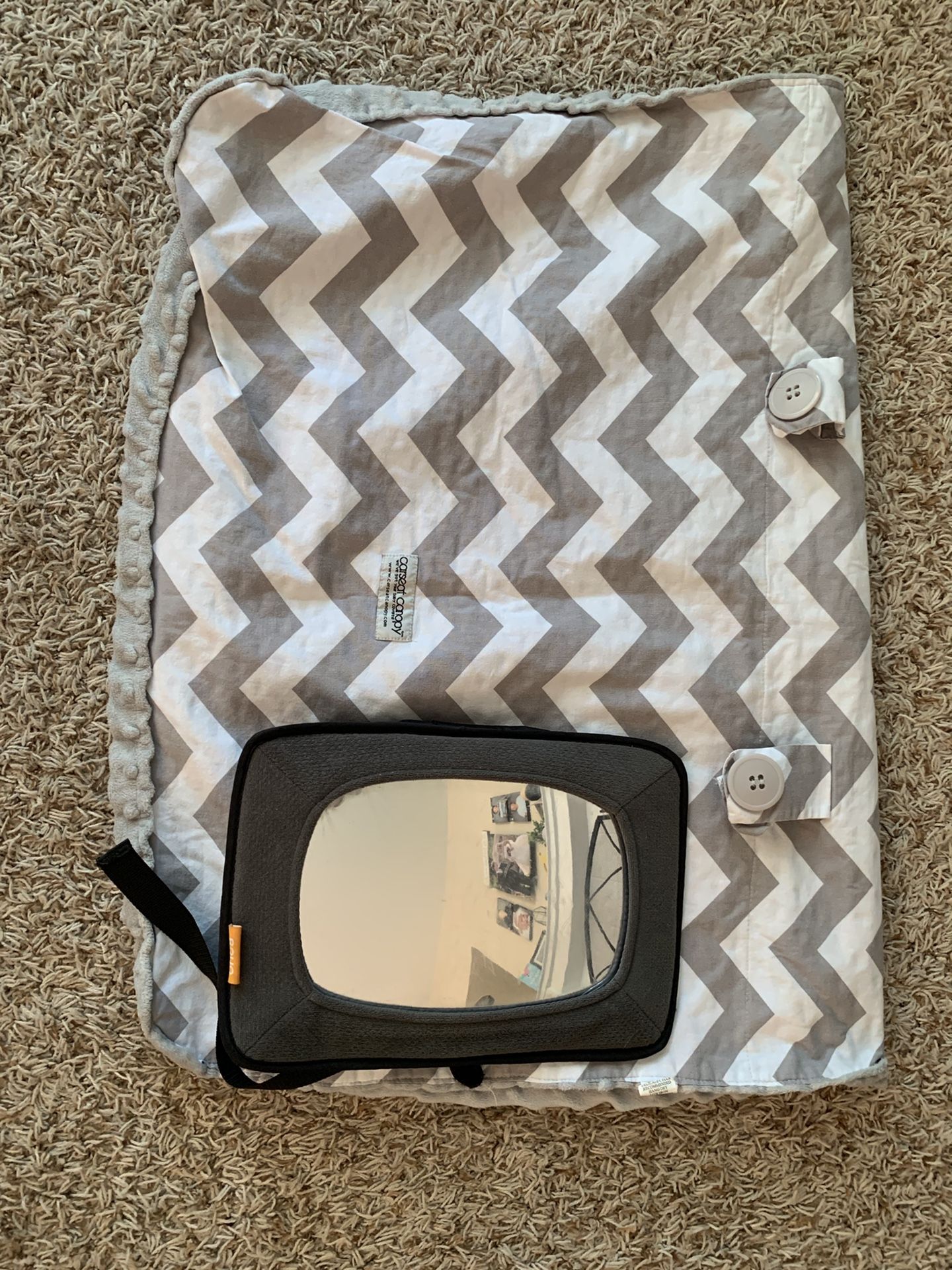 Car seat canopy cover & baby mirror