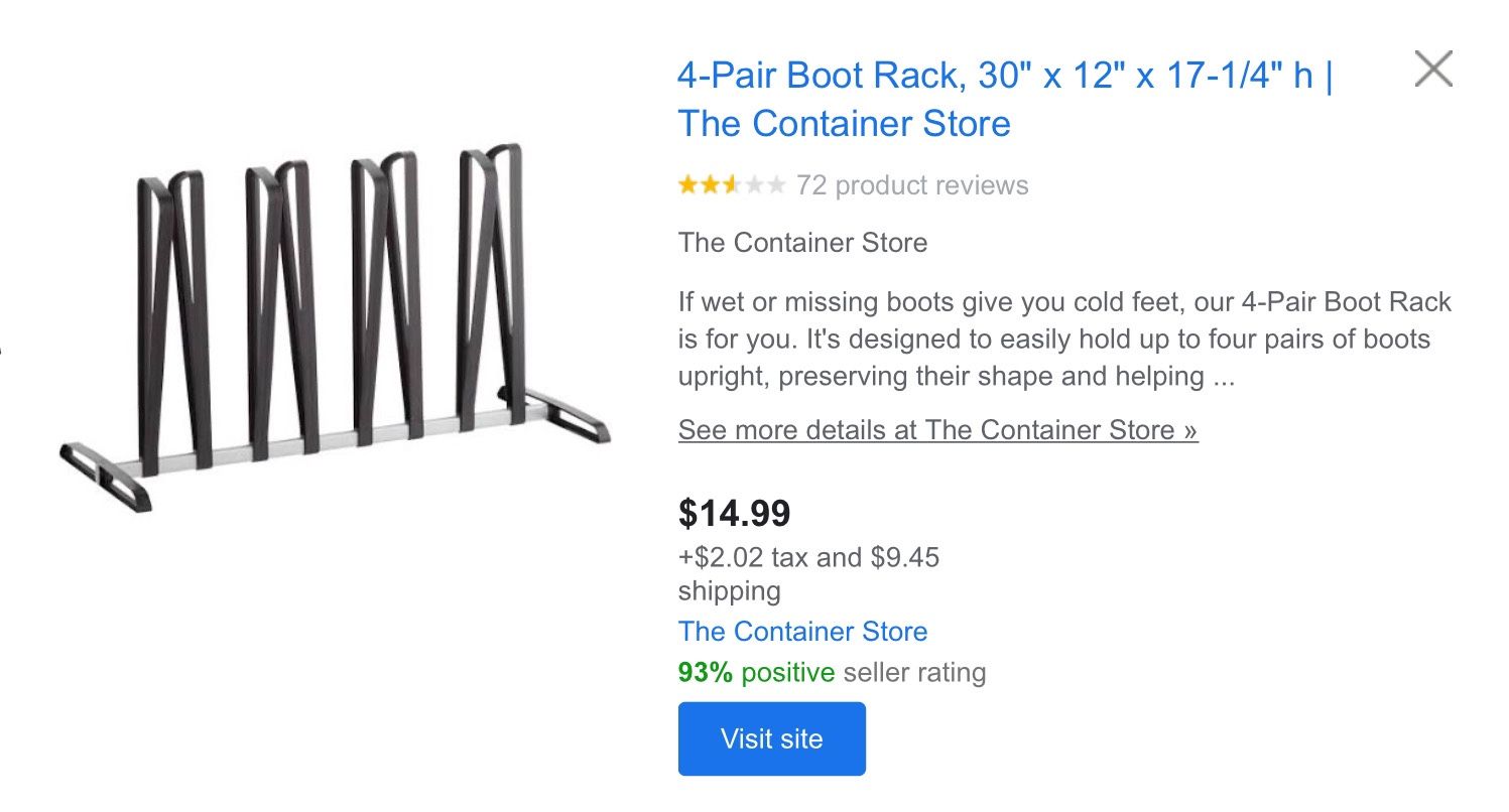 Honey Can Do Plastic Rolling 4-pair Boot Rack PLEASE READ DESCRIPTION‼️