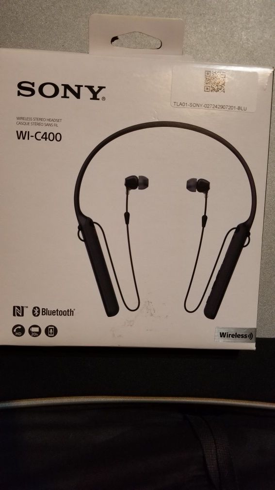 Sony WI-C400 Wireless Headphones Bluetooth Neckband Earbuds NFC 20 Hour Battery