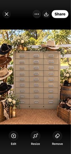 Vintage Metal Multi-Drawer Filing Cabinet