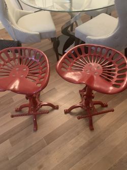 Red rustic chairs