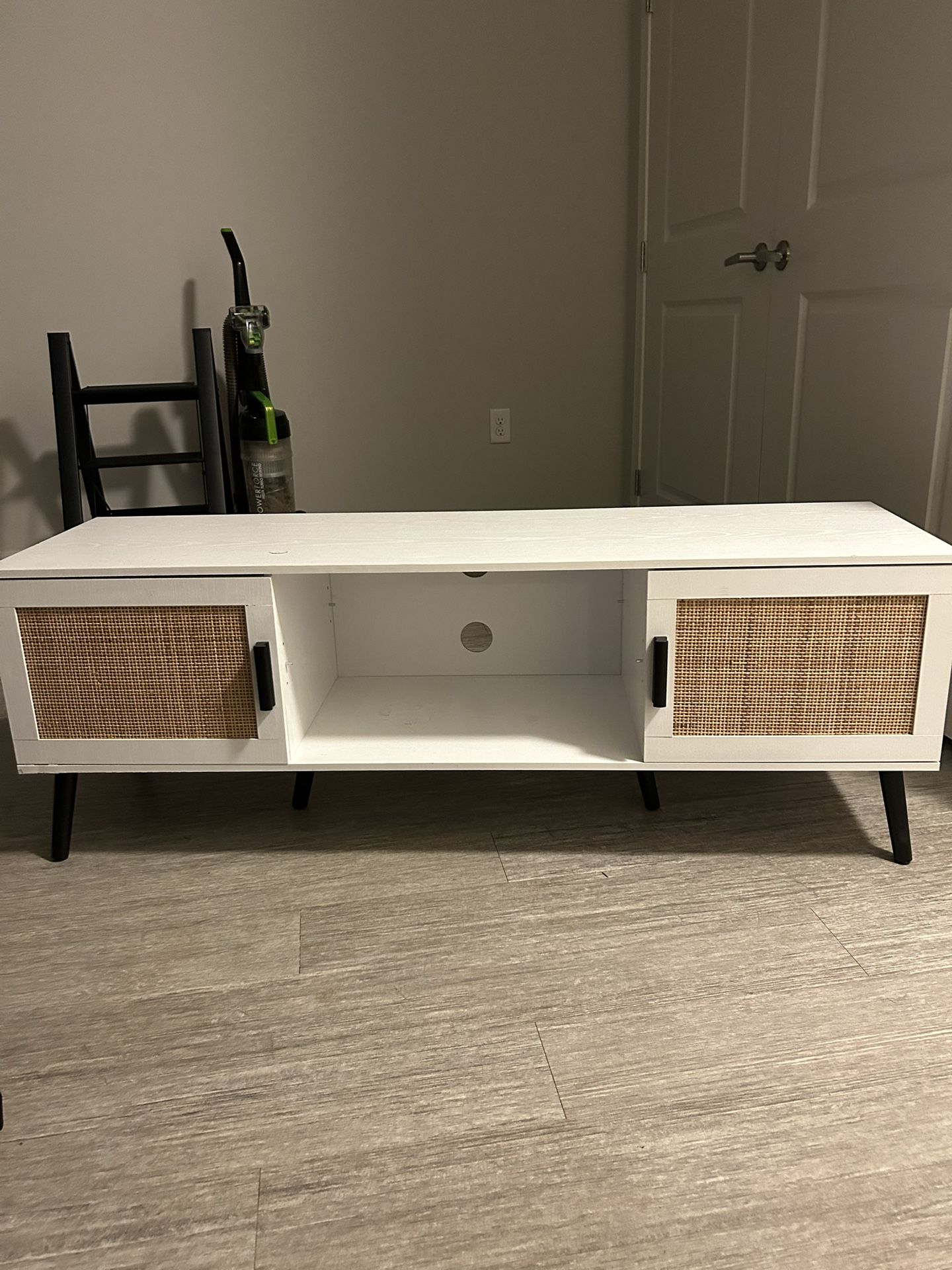 White And Bamboo entertainment Center