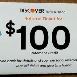 Get 100$ with discover credit card