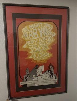 Fillmore West Poster Original 1967  Matted and Framed
